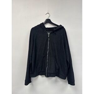 Vintage Jeep Hoodie Mens Large Gray Full Zip‎ Sweatshirt Made Hong Kong 90s